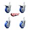Service Caster 4 Inch Blue Poly Swivel 7/8 Inch Square Stem Caster Total Lock Brakes SCC, 2PK SCC-SQTTL20S414-PPUB-BLUE-78-2-S-2 - alternate 1